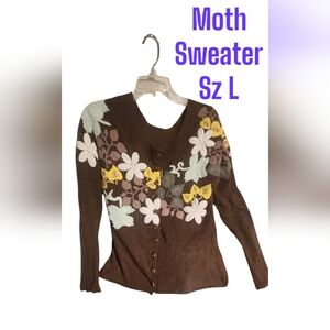 Moth Brown Floral Sweater